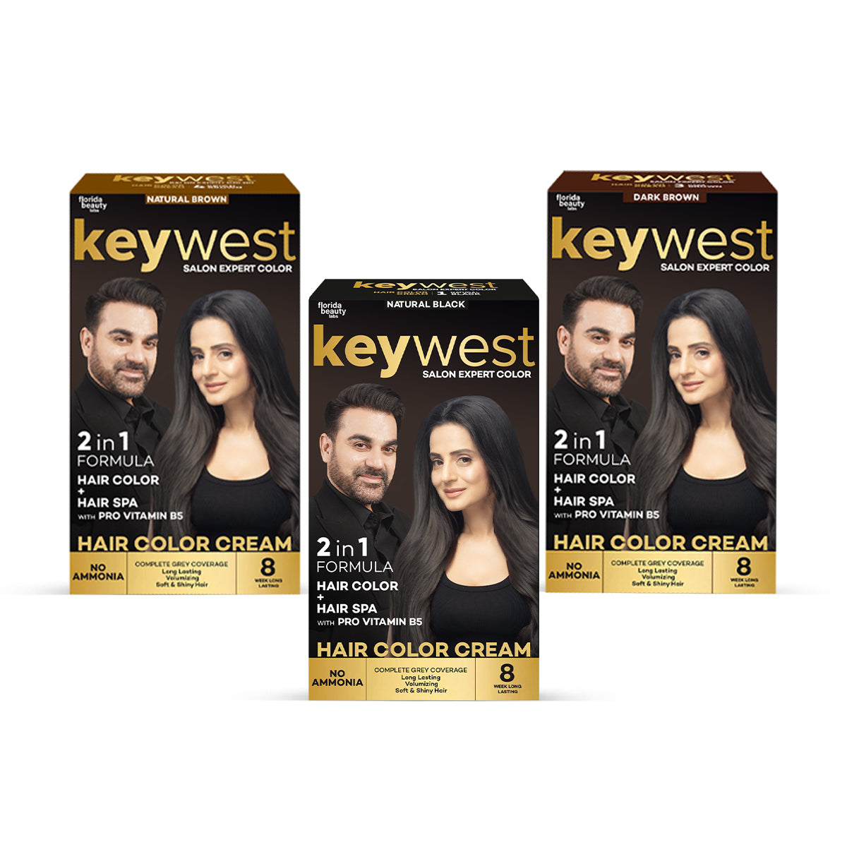 Keywest Crème Hair Colour Box 130ml (Ammonia Free) | Hair Color Cream | 2 in 1 Formula Hair Color + Hair SPA with Pro Vitamin B5