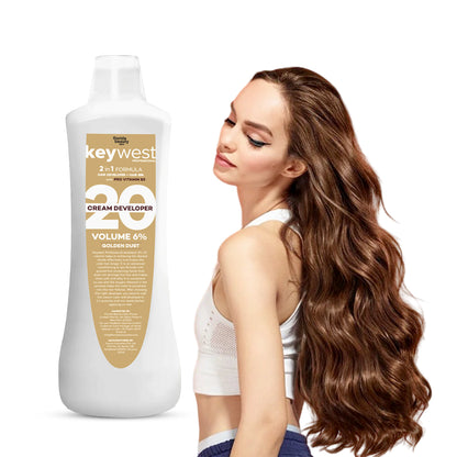 Keywest Professional Golden Dust Developer with Pro Vitamin B5 | 2-in-1 Hair Color with Spa | No Ammonia Routine | 1000ml