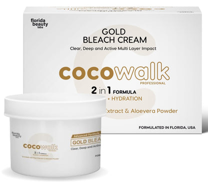 Cocowalk Professional GOLD Bleach cream for unisex  | Suitable for All Skin Types | 2 in 1 Bleach and Hydration with Plum Extract & Aloe Vera