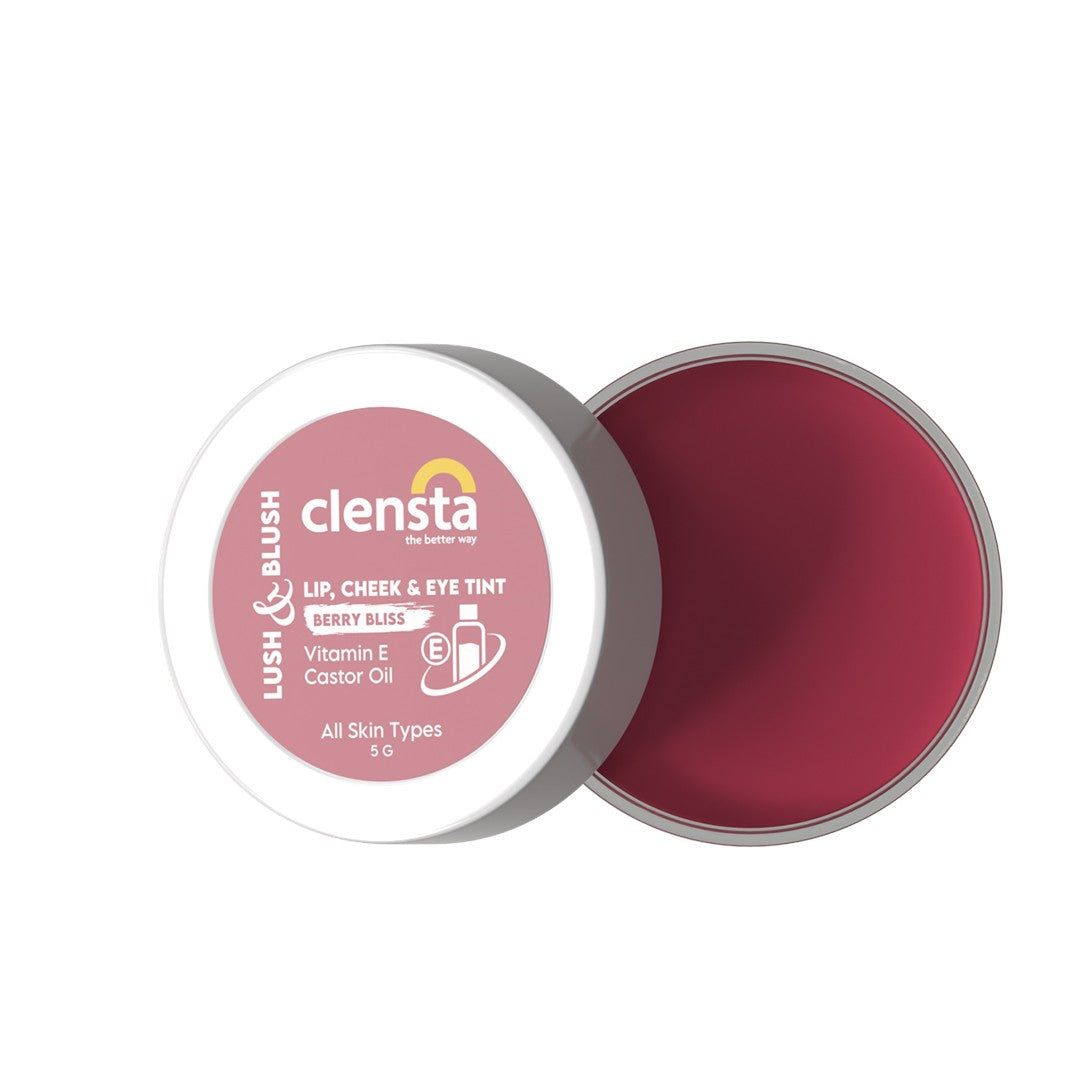 Clensta Lush Lip, Cheek & Eye Tint - Berry Bliss 01 (5 Gm)