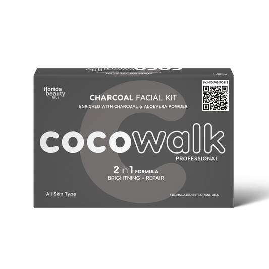 Cocowalk Professional Charcoal Facial Kit | 2-in-1 Formulation | Brightening & Repair | Charcoal & Aloe Vera Powder