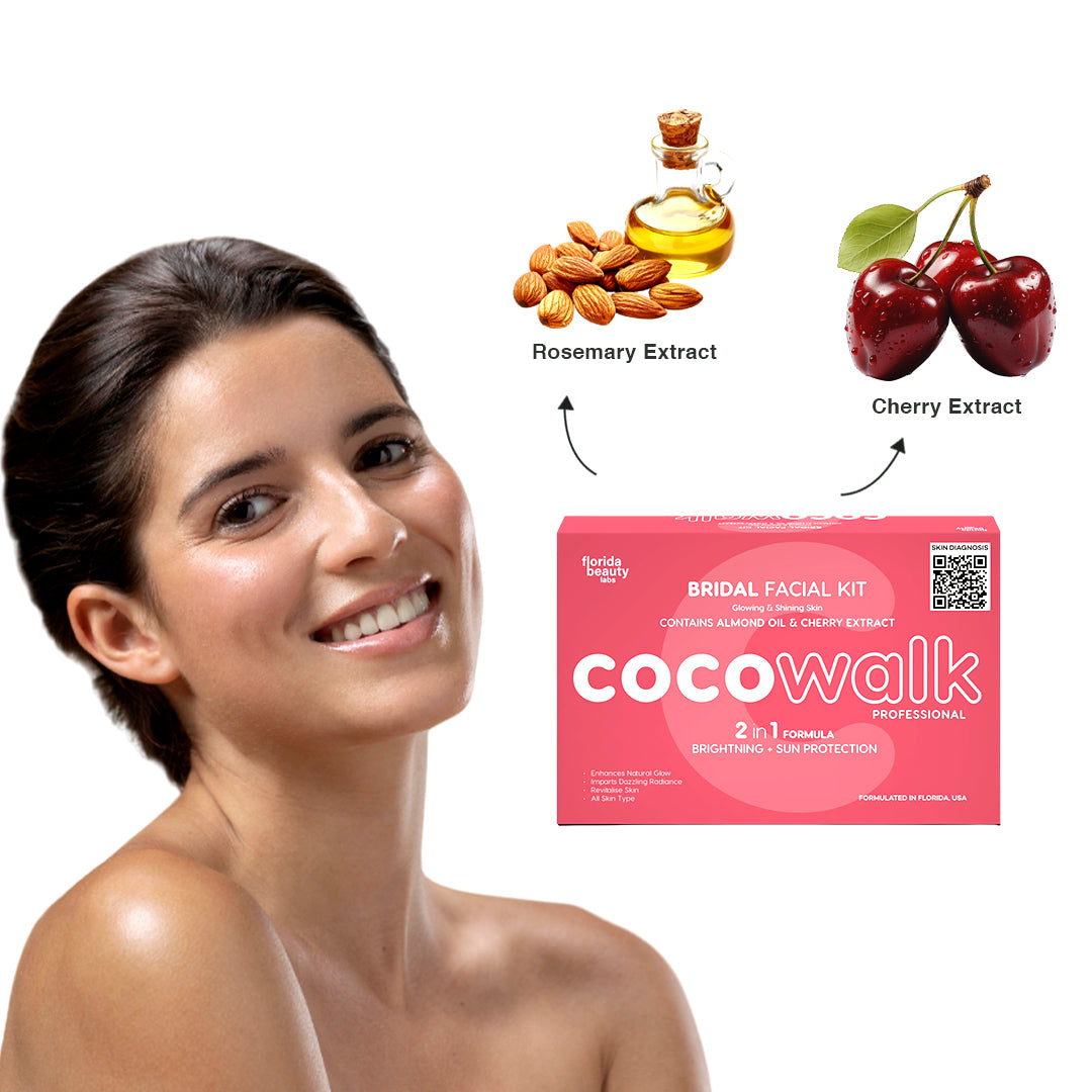 Cocowalk Professional Bridal Facial | 2-in-1 Formulation | Brightening & Repair | Almond Oil & Cherry Extract