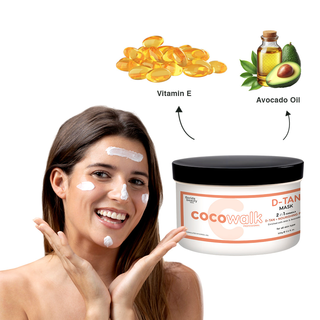 Cocowalk Professional D-tan Mask with Vitamin E, AHA and Avocado | D-tan and Nourishment | 500gm