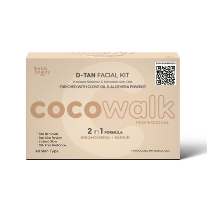 Cocowalk Professional D-Tan Facial | 2-in-1 Formulation | Brightening & Repair | Clove Oil & Aloe Vera Powder