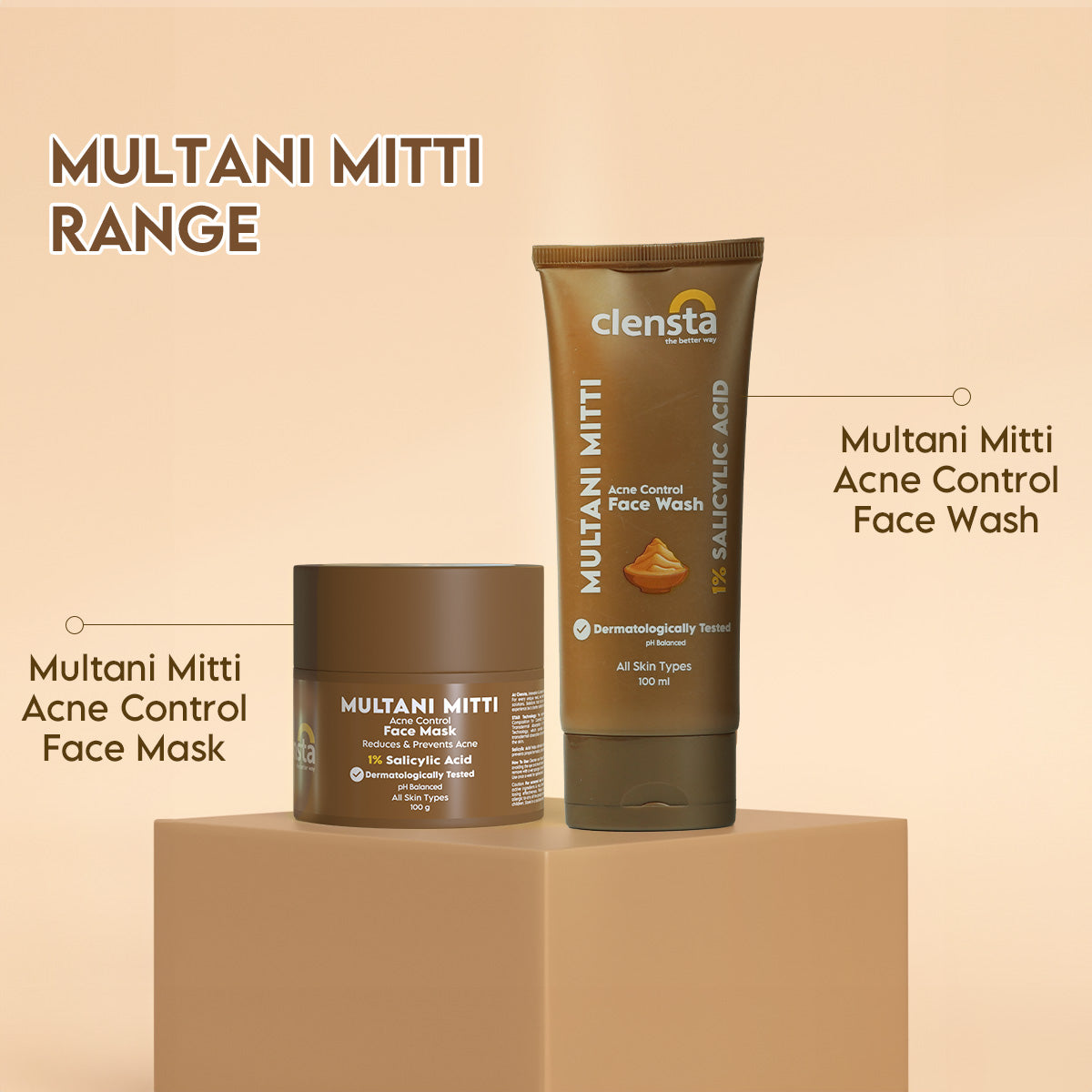 Clensta Multani Mitti Acne Control Face Mask (100 Gm)