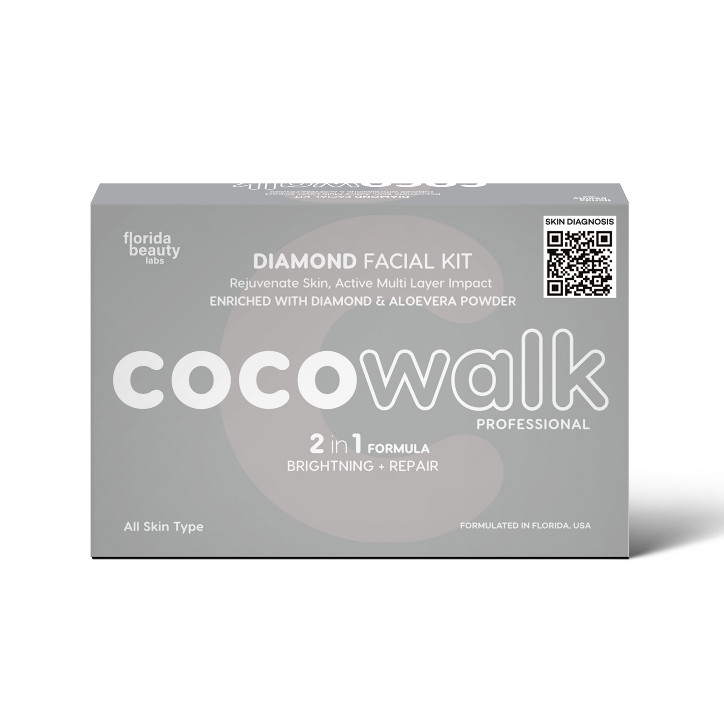 Cocowalk Professional Diamond Facial | 2-in-1 Formulation | Brightening & Repair | Diamond & Aloe Vera Powder