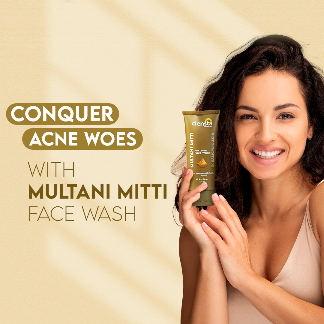 Clensta Multani Mitti Acne Control Face Wash (100 Gm)