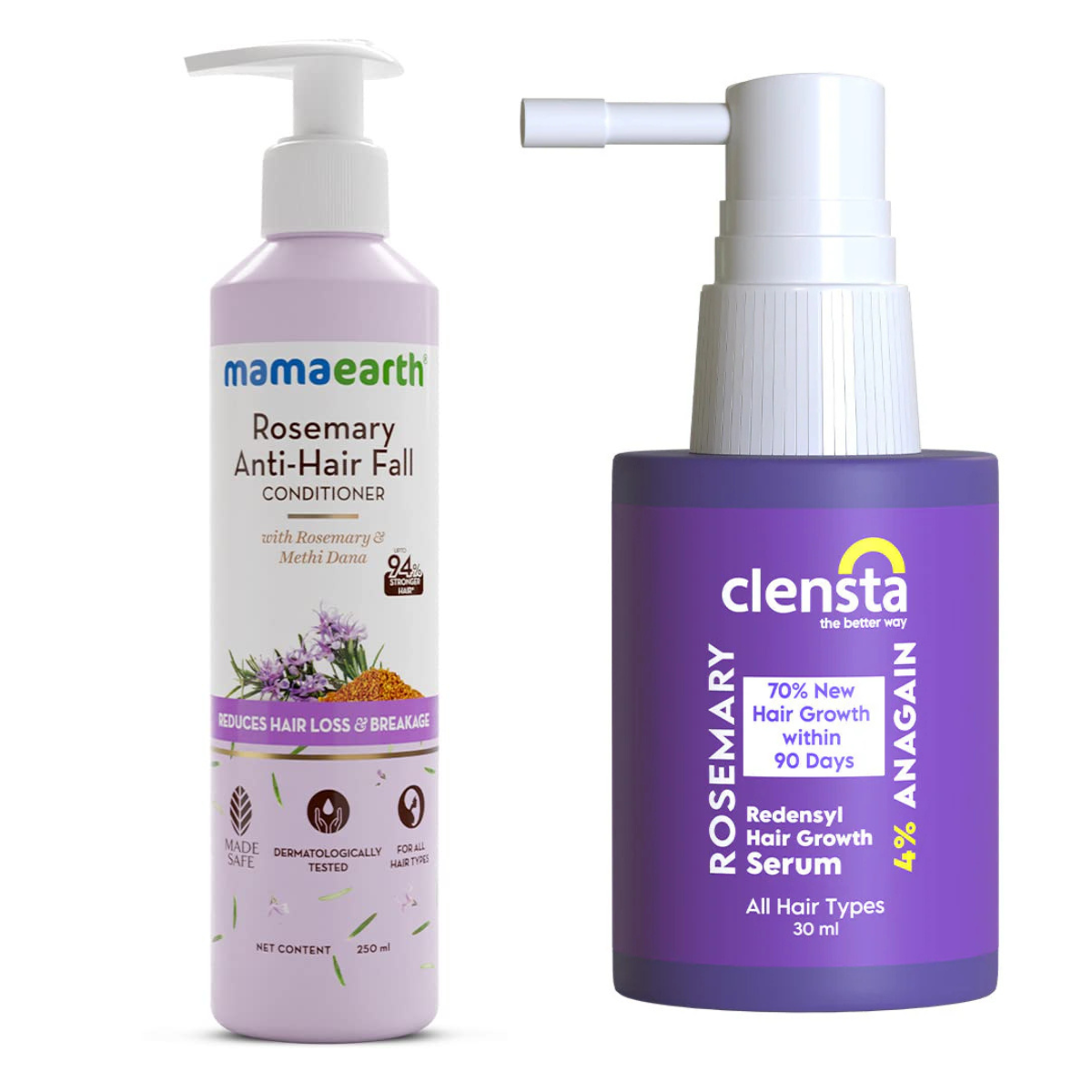 Mamaearth Rosemary Anti Hair Fall Conditioner 250 ML + Clensta Rosemary Redensyl Hair Growth Serum (30Ml) | COMBO