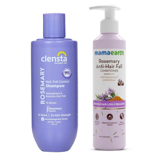 Mamaearth Rosemary Anti-Hair Fall Shampoo With Rosemary & Methi Dana + Clensta Rosemary Hair Fall Control Shampoo - 250 Ml ( COMBO )