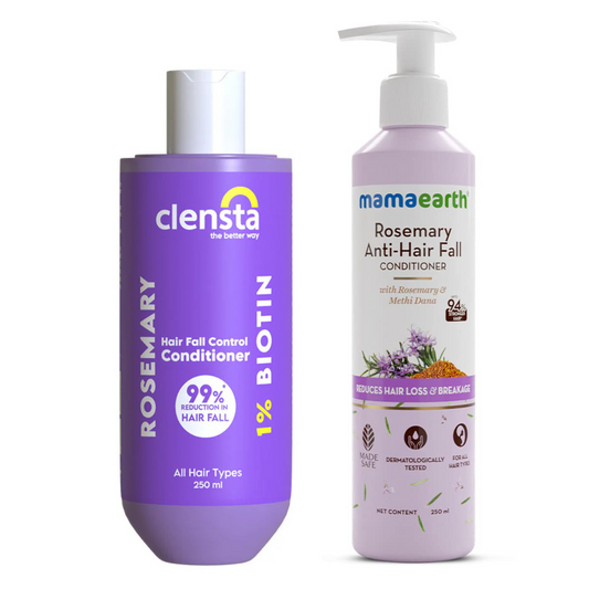 Mamaearth Rosemary Anti Hair Fall Conditioner With Rosemary & Methi Dana For Hair Loss & Breakage - 250 Ml + Clensta Rosemary Hair Fall Control Conditioner (250 Ml) | COMBO |