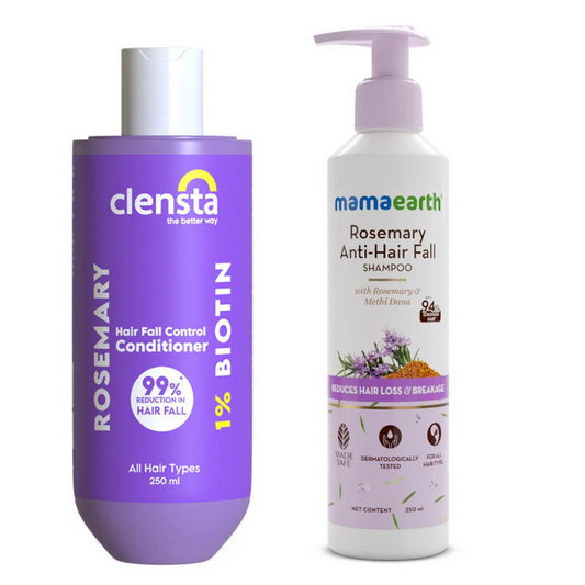 Mamaearth Rosemary Anti Hair Fall Shampoo 250ml + Clensta Rosemary Hair Fall Control Conditioner (250 Ml) | COMBO |.