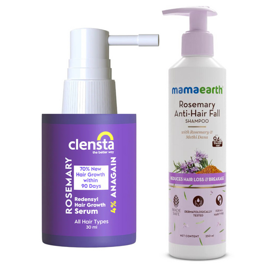 Mamaearth Rosemary Anti Hair Fall Shampoo  250ML + Clensta Rosemary Redensyl Hair Growth Serum (30Ml) | COMBO