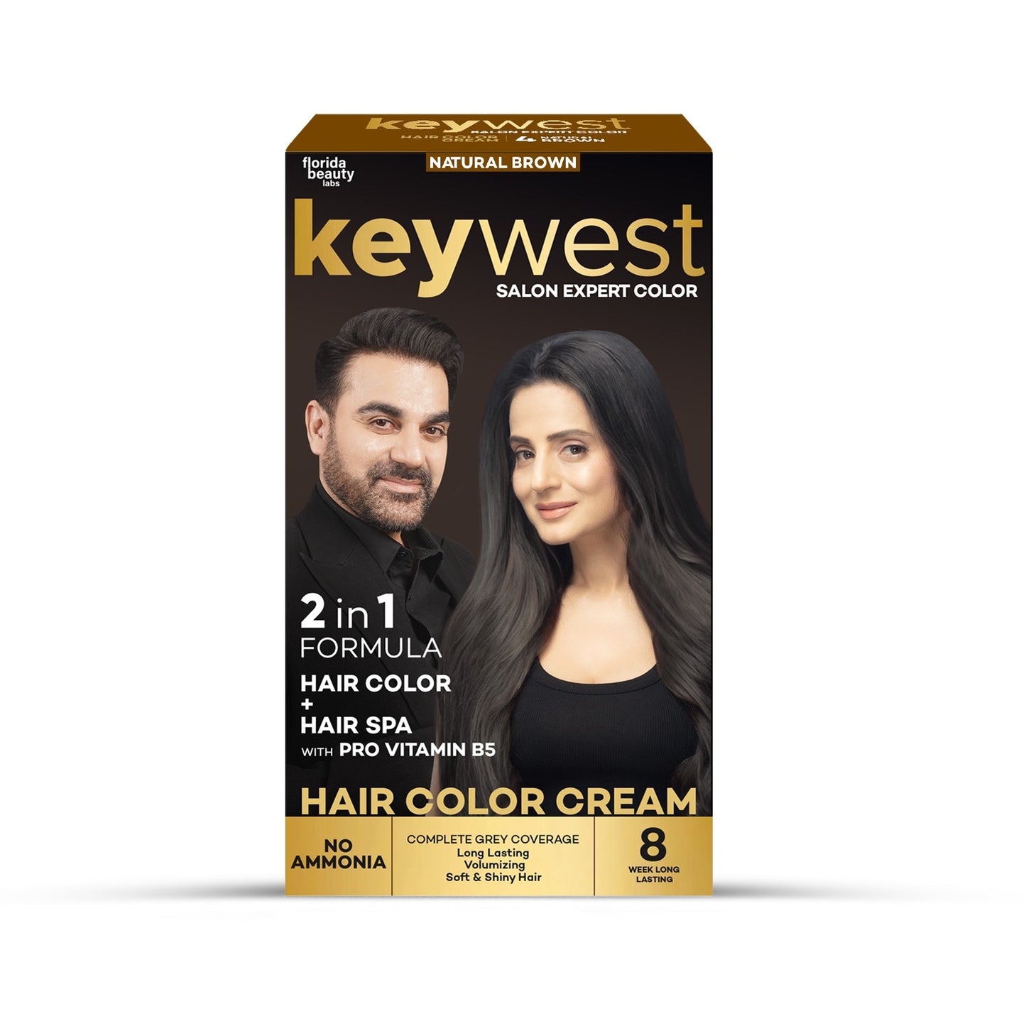 Keywest Crème Hair Colour Box 130ml (Ammonia Free) | Hair Color Cream | 2 in 1 Formula Hair Color + Hair SPA with Pro Vitamin B5